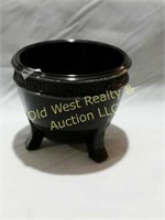 Black Glass Footed Bowl