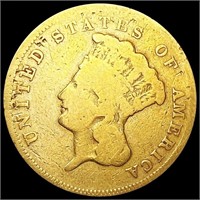 1956-S $3 Gold Piece NICELY CIRCULATED