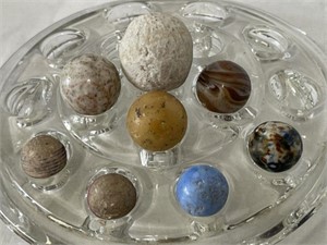Lot of 8 Miscellaneous Clay Marbles
