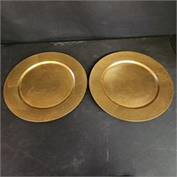 2 Golden Leaf Chargers