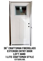 36" LH Craftsman Fiberglass Exterior Entry Door