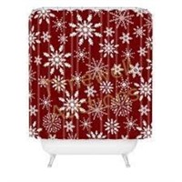 Holiday Time Silent Night Shower Curtain Red