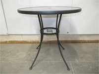 ROUND SMOKED GLASS TOPPED PATIO TABLE