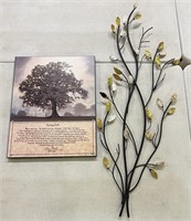 "Living Life" Plaque; Metal Branch With Mother-o