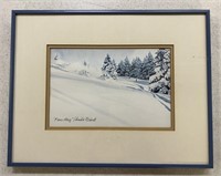 Skiing Scene "Four Play", Signed