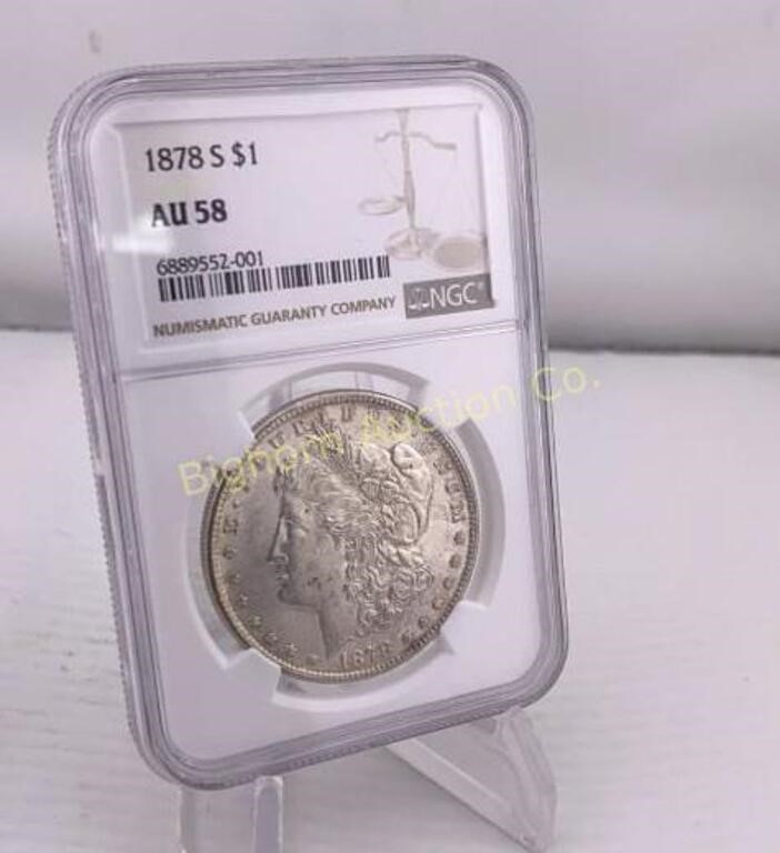 1878 Morgan Silver Dollar NGC AU 58