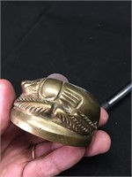 Solid Brass Scarab Beetle Paper Weight Decor