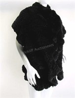 Knitted Black Mink Shawl