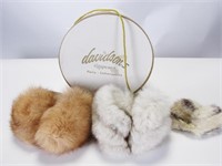 Three Vintage Fur Earmuffs