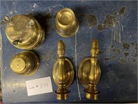 3 Brass Planters/Pair Wall Sconces