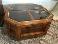 glass top coffee table, 38x38x16