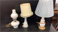Milk Glass Table Lamps  (3)