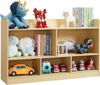 Kids Toy Storage  5-Section Bookshelf (Natural)