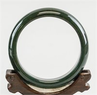 Chinese Hetian Green Jade Bangle Certificate