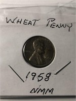 1958 Wheat Penny No Mint Mark