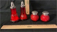 Red Salt and Pepper Shakers