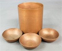 Sur La Table Copper Utensil Holder & Bowls