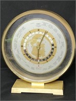 Vintage Linden World Time Zone Quartz Clock 8 3/4"