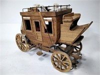 Vtg Wooden Carriage Replica - 15"L x 7"W