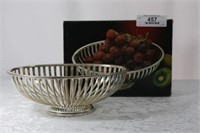 Silver Plated Oval Serving Basket