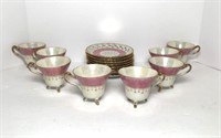 Iridescent Porcelain Cups & Saucers