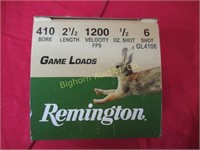 Ammo: .410 2 1/2 Remington 6 Shot 20 Rounds