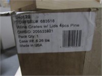 Pine Wine Crates W/ Lid