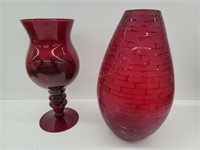 hand blown glass vase and candle holder