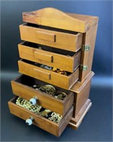 Handmade Jewelry Box and Contents