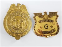 2 Antique Jr. G-men badges