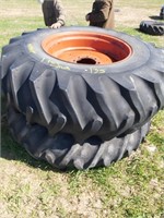 23.1-34 tires on rim, 1 tire shot
