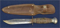 Vintage 10" Fix Blade Knife With Sheath