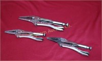 Vise Grip Long Nose Pliers 9" & 6" 3 Pc Lot