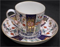 Imari 18th C Dr Wall Worcester cup and saucer