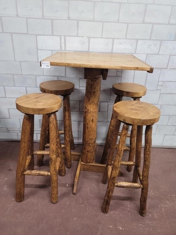 Like tree wood bar table and bar stools!