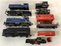 lot of 6 Lionel Locomotives & Train Cars