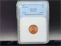 2001 U.S. LINCOLN CENT NNC MS-65 RED