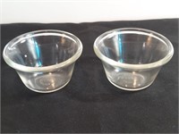 2pc Vintage Pyrex 414 Custard Cups