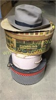 3 vintage hat boxes
