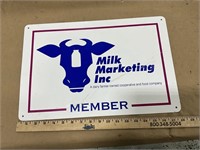 Milk Marketing inc. Metal advertising sign single