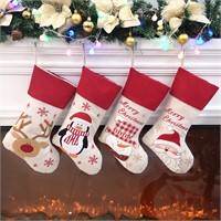 Bstaofy 18'' Rustic Christmas Stockings Set of 4 F
