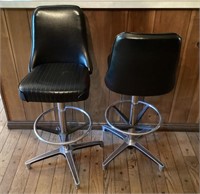 Pair of swivel bar stools