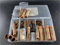 A large lot of assorted coins: Wheat and Lincoln c