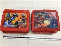 Go Bots and Transformers plastic lunchboxes
