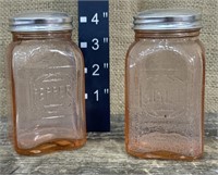 Pink glass S&P shakers