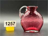 3.5" Vintage Pilgrim Glass Cranberry pitcher