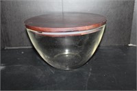 Glass Bowl Wood Top