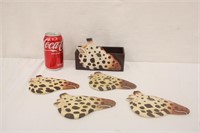 4 Giraffe Coasters w/ Holder