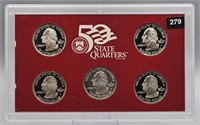 1999 US Silver Statehood Quarter Set