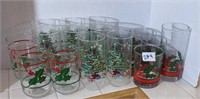Group of assorted Christmas glasses